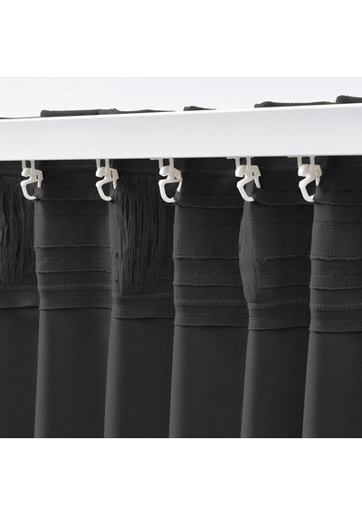 Ikea Korgmott Fon Perde 145x300 Cm Siyah Gri Siyah - Gri