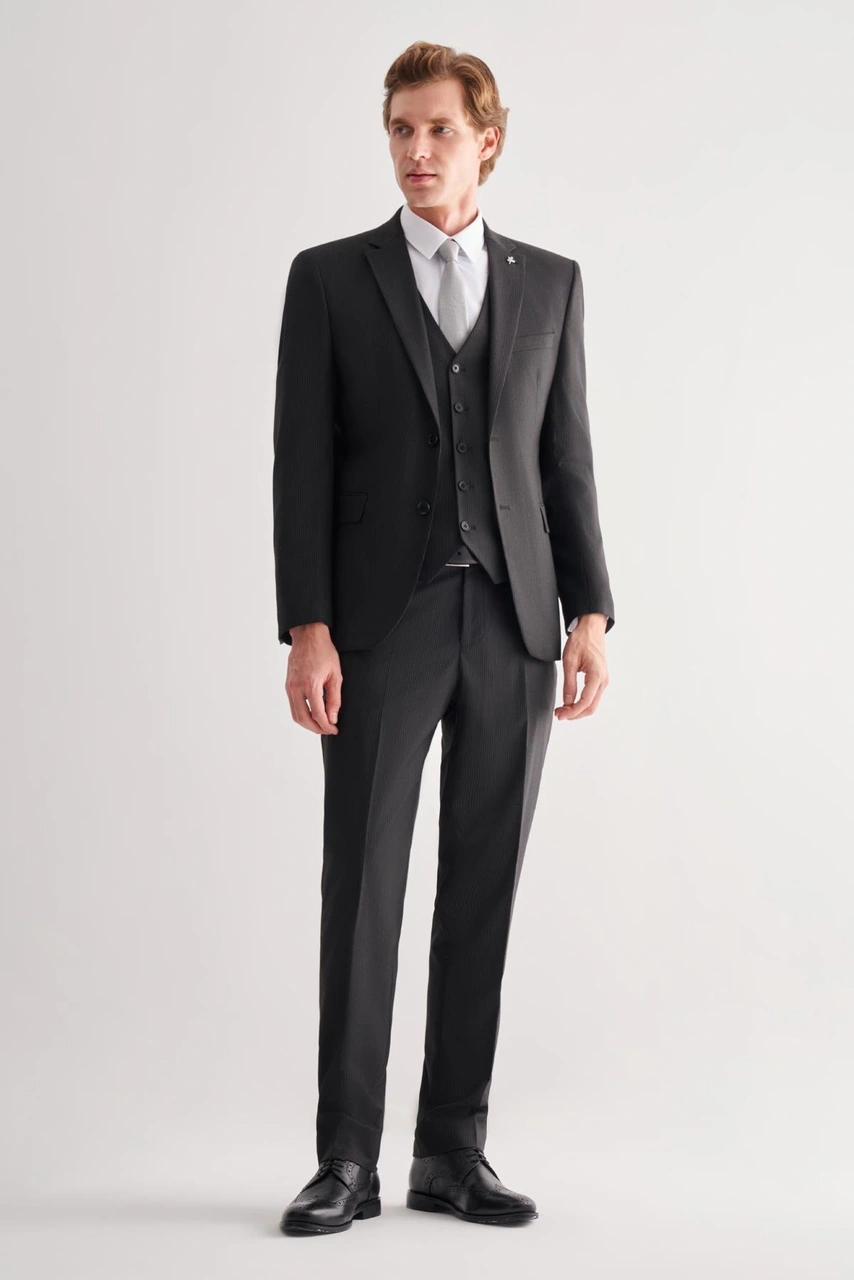 İmza Siyah Mono Yaka Tam Astar 6 Drop Slim Fit Esnek Yelekli Takım Elbise 1001255151 Siyah İmza Siyah Mono Yaka Tam Astar 6 Drop Slim Fit Esnek Yelekli Takım Elbise 1001255151 Siyah