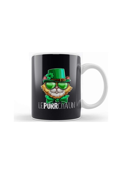Awesome Lepurrchaun St Patrick S Day Cat Leprechaun Shamrock Kupa Bardak Porselen Karışık