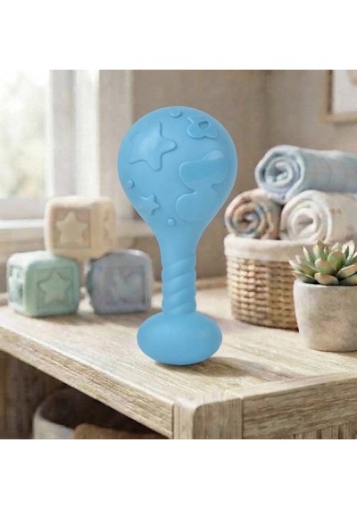 Bebek Çıngırak Eğlenceli Ve Eğitici İlk Çıngırağım Kavrama Geliştirici 15 Cm Oyuncak Mavi