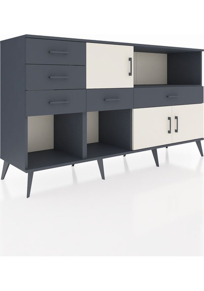 Hyperion Konsol 2 Raflı 5 Çekmeceli 3 Kapaklı 176x44x99 Antrasit- Antrasit-aytaşı/antrasit Hyperion Konsol 2 Raflı 5 Çekmeceli 3 Kapaklı 176x44x99 Antrasit- Antrasit-aytaşı/antrasit