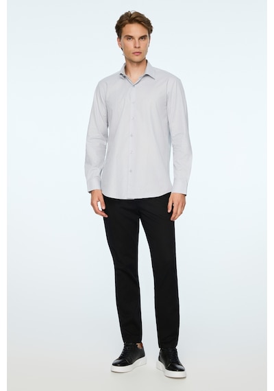 Morven Erkek Gri Basic Regular Fit Sert Yaka Gömlek 26mc004059100 Gri
