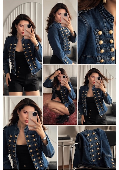 Zdnjeans Gold Düğme Detaylı Denim Ceket Mavi