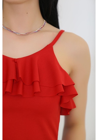 Zhlbutik Yaka Fırfırlı Bluz Atlet 001