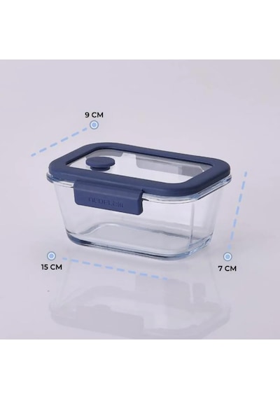 Neoflam Fika Glace Vakumlu Cam Saklama Kabı 460 Ml Mavi