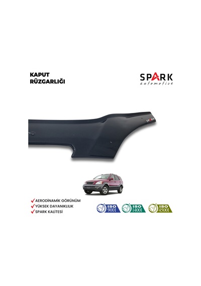 Kia Sorento 2002-2006 Yılları Arası Uyumlu Kaput Rüzgarlığı 4mm Siyah