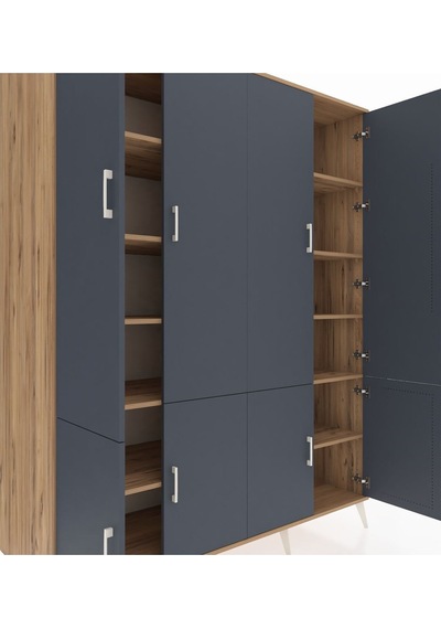 Kronos Gardrop 10 Raflı 8 Kapaklı 176x59x221 Çam-antrasit/çam Antrasit/çam Kronos Gardrop 10 Raflı 8 Kapaklı 176x59x221 Çam-antrasit/çam Antrasit/çam