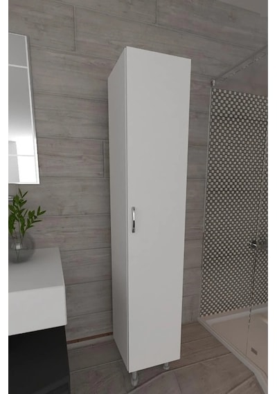 Makbulce Mimoza 5 Raflı Çok Amaçlı Banyo Dolabı Beyaz