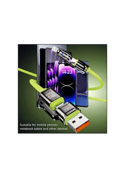 Shenzhen 4-in-1 100w Maksimum Süper Hızlı Şarj Kablosu, Çoklu Port 2 Mt