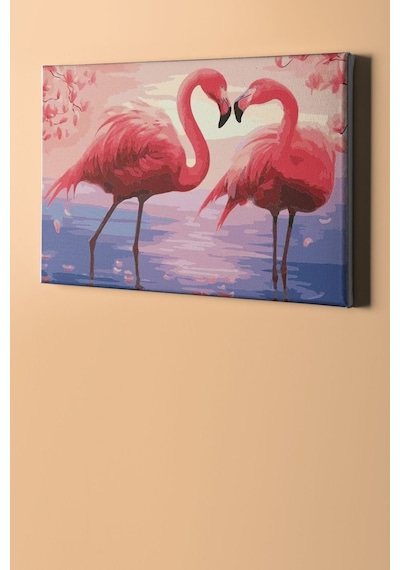 Webstyle Aşık Flamingolar Sayılarla Boyama Seti Kasnaklı 40 X 50 Cm