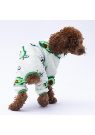 Avocado - Avokado Peluş Tulum Kedi Köpek Tulumu Kedi Köpek Kıyafeti Kedi Köpek Elbisesi Köpek Giysisi