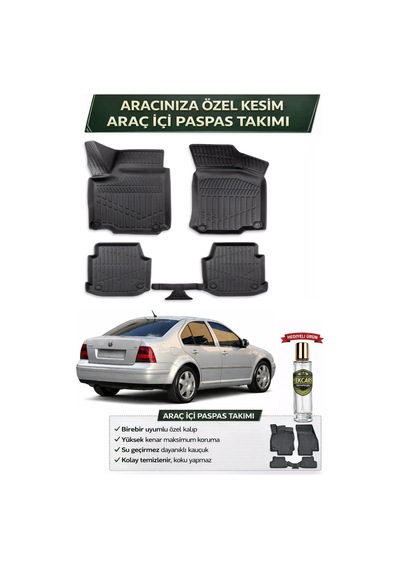 Volkswagen Bora 2004 Model Aracınıza Özel Üretim Esnek Kauçuk Paspas Takımı