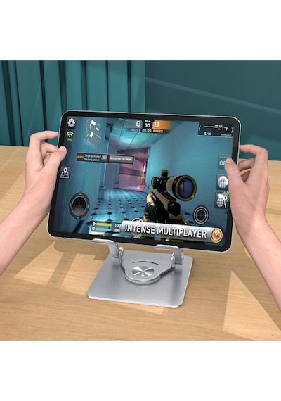 4 Eksenli 360 Derece Teleskopik Tüm Tablet Ve Telefonla Uyumlu Ayaklı Stand Tablet Tutucu