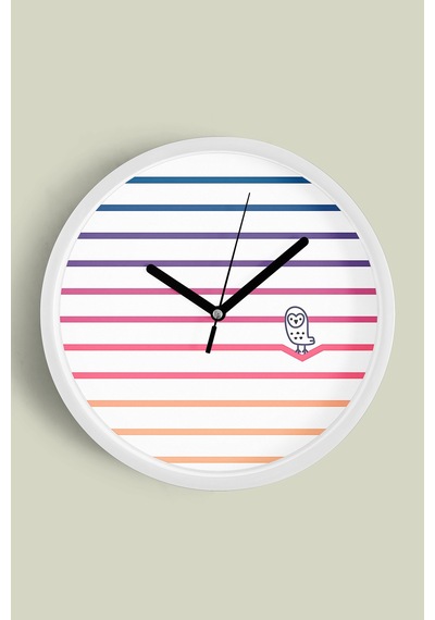 Modern Tasarım Duvar Saati - 35cm - Önü Camlı Beyaz Kasa - Sessiz Mekanizma-jh0620 Beyaz