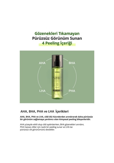 Akneye Eğilimli Ciltlere Vücut Bakım Misti Kundal Tea Tree Biotics Body Mist 200ml Apple Green Tea