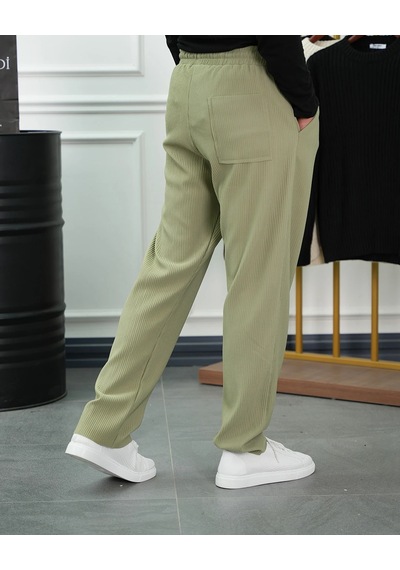 Modefendi Kalın Fitil Desen Jogger Pantolon Yeşil