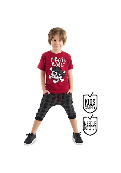 Korsan Kuralı Erkek Çocuk T-shirt Kapri Şort Takım