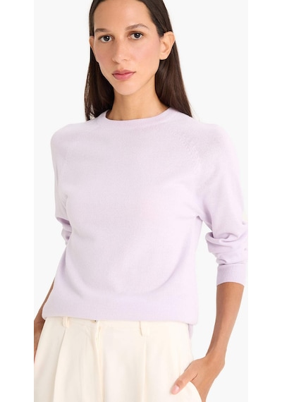Defacto Relax Fit Bisiklet Yaka Kazak I6913az25wnpr462 Mor