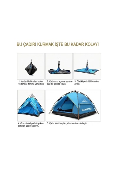 Kamptek 4 Kişilik Otomatik Kurulum Çift Katmanlı Kamp Doğa Deprem Plaj Çadırı 200 200 140cm Ve 2'li Kamp Sandalyesi Seti - Yeşil - Mavi Mavi Kamptek 4 Kişilik Otomatik Kurulum Çift Katmanlı Kamp Doğa Deprem Plaj Çadırı 200 200 140cm Ve 2'li Kamp Sandalyesi Seti - Yeşil - Mavi Mavi