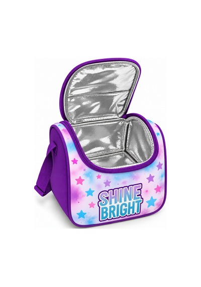Shine Bright Termal Isı Yalıtımlı Beslenme Çantası Çocuk Okul Yemek Çantası Mor 24x22x14 Cm Çok Renkli
