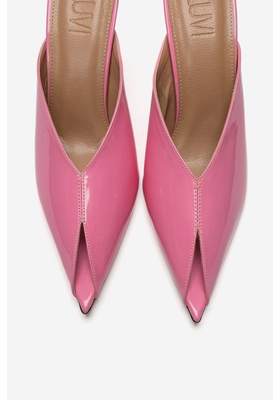 Luvishoes Mırena Pembe Rugan Kadın Yüksek Topuklu Terlik