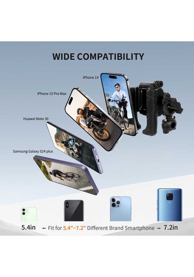 Mechrıg 9-16 Mm Boru Çapı Uyumlu Motosiklet Dikiz Aynası Telefon