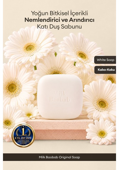 Bitkisel İçerikli Yoğun Nemlendirici Ve Arındırıcı Duş Sabunu Mılk Baobab Original Soap White Soap Vanilya