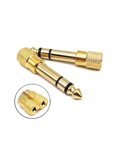 6.3Mm Erkek To 3.5Mm Dişi Çevirici Çivi Jak Gold