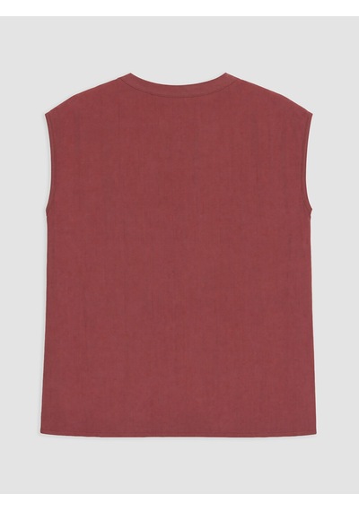 Lcw Everyday Bordo Kaçık Yaka Dokulu Bluz