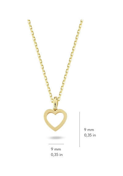 Goldkupe 14 Ayar Altın Sade Kalp Kolye 1,83 Gr-1414