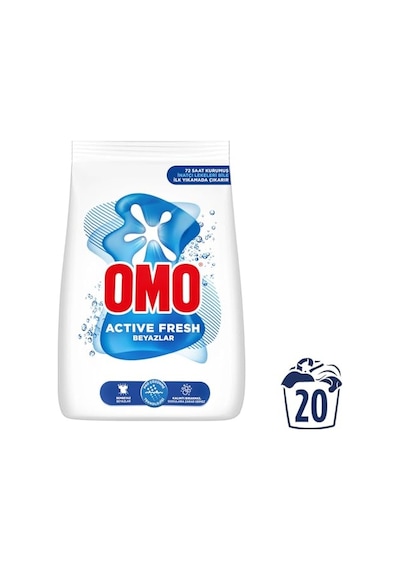 Omo Active Fresh Beyazlar 20 Yıkama Toz Çamaşır Deterjanı 3 Kg
