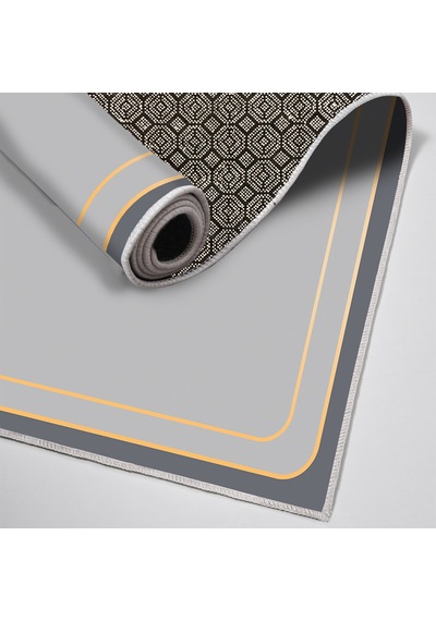 Dijital Kaymaz Yıkanabilir Banyo Mutfak Salon Paspas Halısı Trend Modern Al4011 Mavi