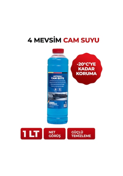 1 Litre -22 C 4 Mevsim Donmaz Antifrizli Cam Suyu