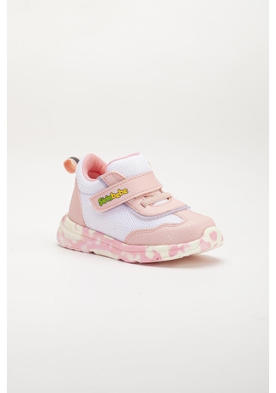 Şirin Bebe Şirinbebe Ortopedik Kız Bebek İlk Adım Spor Ayakkabı Pembe Cırtlı Anorak Malzeme-3710 Pembe