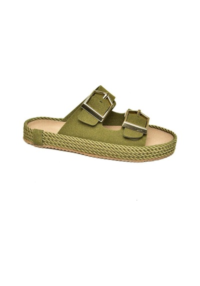 Fox Shoes U596030202 Haki Süet Kadın Terlik Haki-süet Haki