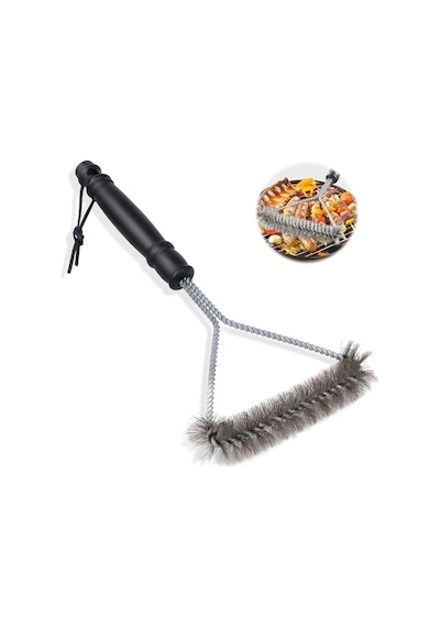 Mangal Barbekü Fırçası, Izgara Temizleme Fırçası, Paslanmaz Çelik, Ekstra Uzun Mangal Temizleme Fırçası, Gazlı Izgara Barbekü