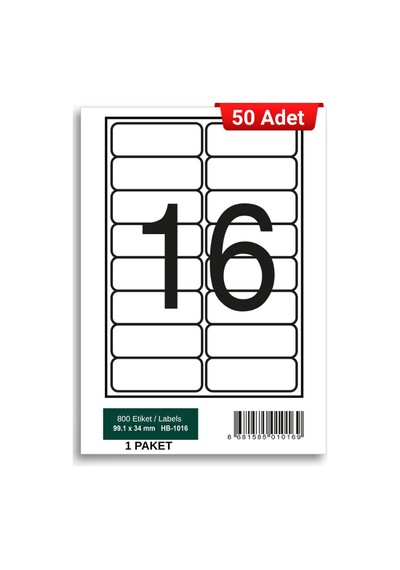 Herboy Hb-1016 99,1 X 34 Mm A4 Laser Etiket 50 Adet