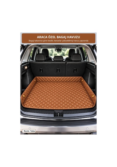 Renault Kangoo 2013-2023 Uyumlu 8d Tek Katmanlı Paspas + Bagaj Havuzu Seti Taba