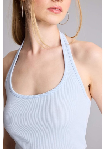 Defacto Fıtted Halter Yaka Fitilli Kaşkorse Atlet H8088ax26smbe196 Mavi-be196