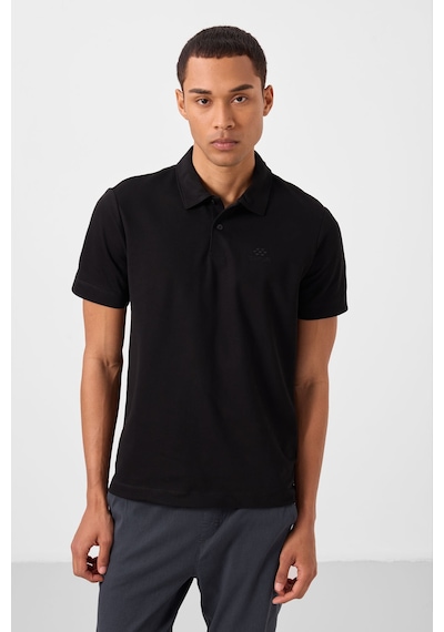 Tommylife Standart Fit Basic Polo Yaka 2li Paket Siyah-beyaz Erkek T-shirt - 87748 Siyah-Beyaz