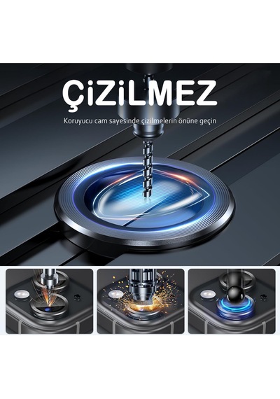İphone 13 / 13 Mini Uyumlu Safir Lens Çizilmez Dayanıklı Kamera Koruyucu
