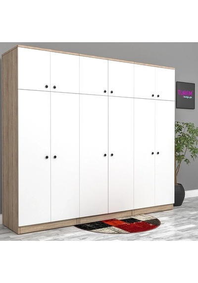 6 Kapılı Özel Gardırop Mdf/mdf Mdf Siyah 6 Kapılı Özel Gardırop Mdf/mdf Mdf Siyah