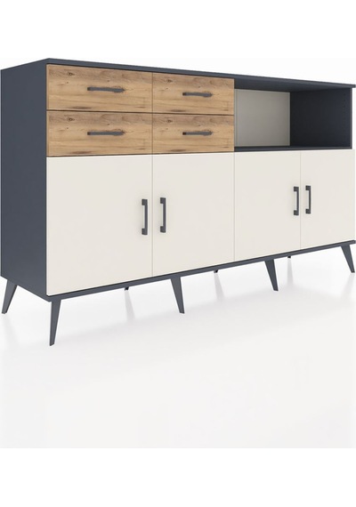 Kronos Konsol 4 Raflı 4 Çekmeceli 4 Kapaklı 176x59x99 Antrasit-ay Antrasit-aytaşı/çam Kronos Konsol 4 Raflı 4 Çekmeceli 4 Kapaklı 176x59x99 Antrasit-ay Antrasit-aytaşı/çam