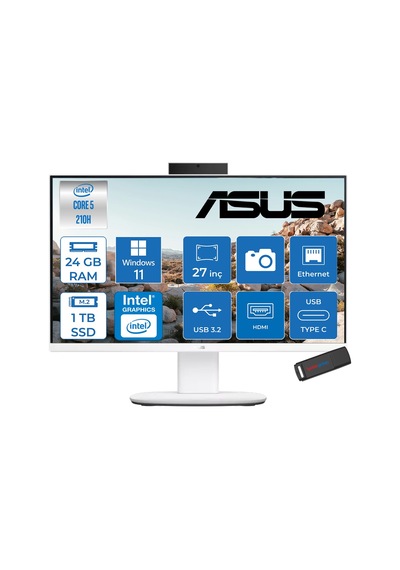 Asus V470VAK-C516512W0DH08 Core 5 210H 24 GB 1 TB SSD 27" W11H AIO Masaüstü Bilgisayar