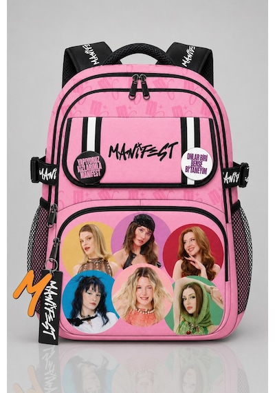 X Dekomus Lisanslı Manifest Toz Pembe Collection Okul Çantası,beslenme Çantası Ve Kalem Çantası Seti Altın