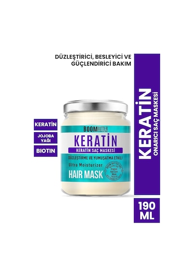 Güçlendirici & Onarıcı Keratin Saç Maskesi, Kırılma Karşıtı & Yoğun Besleyici, Yıpranmı