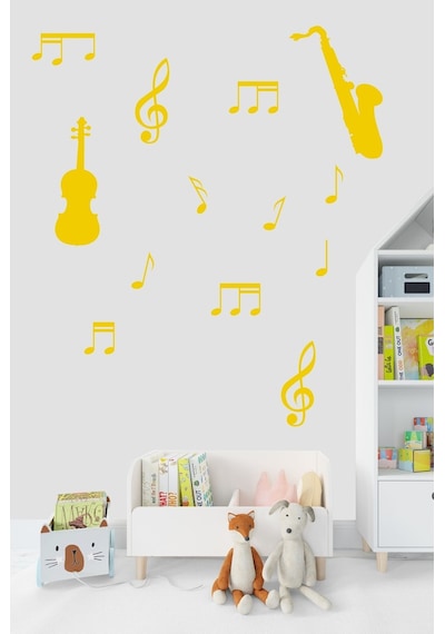 Müzik Ve Notalar Dekortaif Duvar Sticker