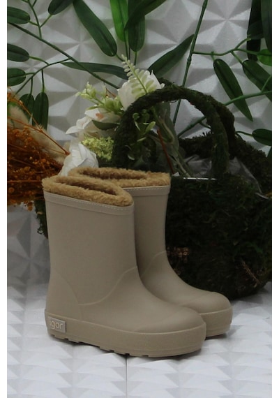 Igor W10306 004 Yogı Borreguıto Verde Bej İçi Kürklü Çocuk Yağmur Çizmesi