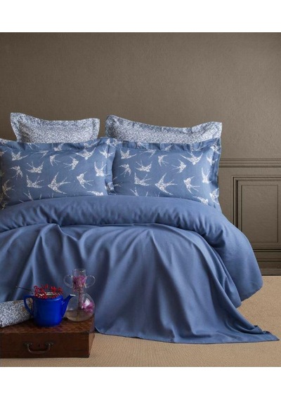 Apricitas Home Çift Kişilik Bambu Pike Set Freely İndigo