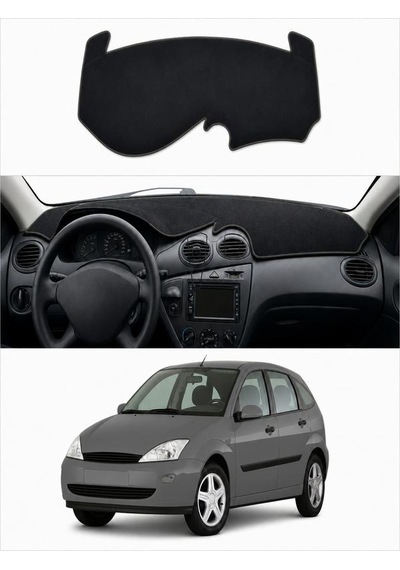 Ford - Focus 1 1998-2004 Uyumlu Torpido Koruma Kılıfı - Gri Şeritli